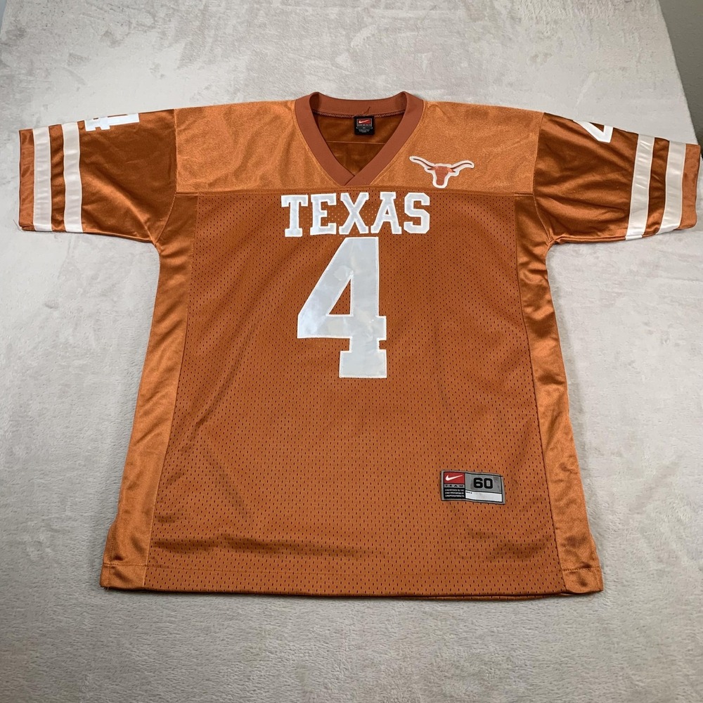 Vintage Texas Longhorns Jersey Mens 4 Clark Size 60 Large NCAA Football Nike 90s
